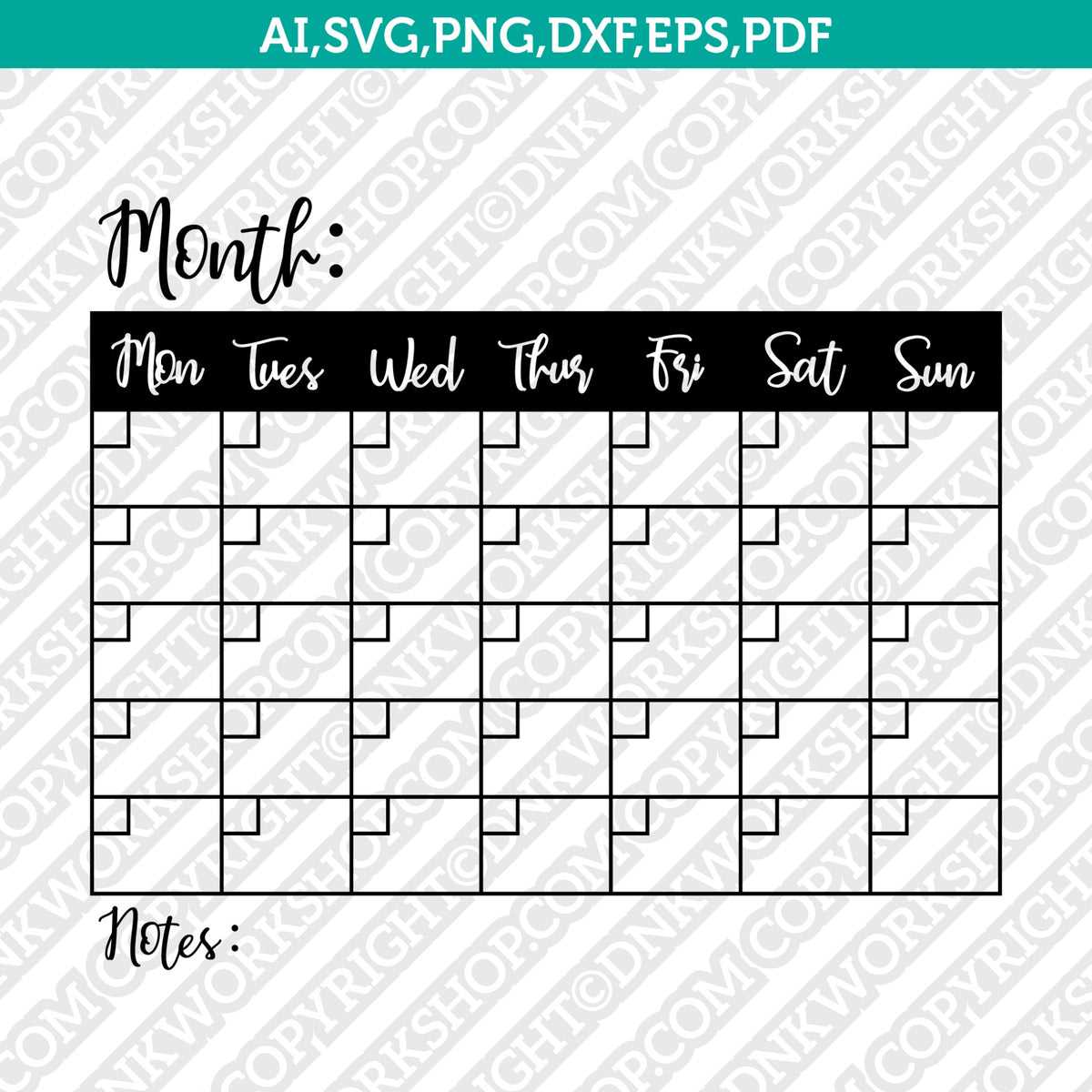 calendar svg template free