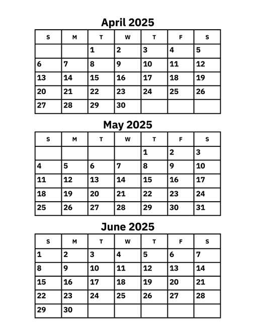 calendar template 2025 april