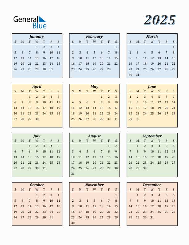calendar template 2025 download