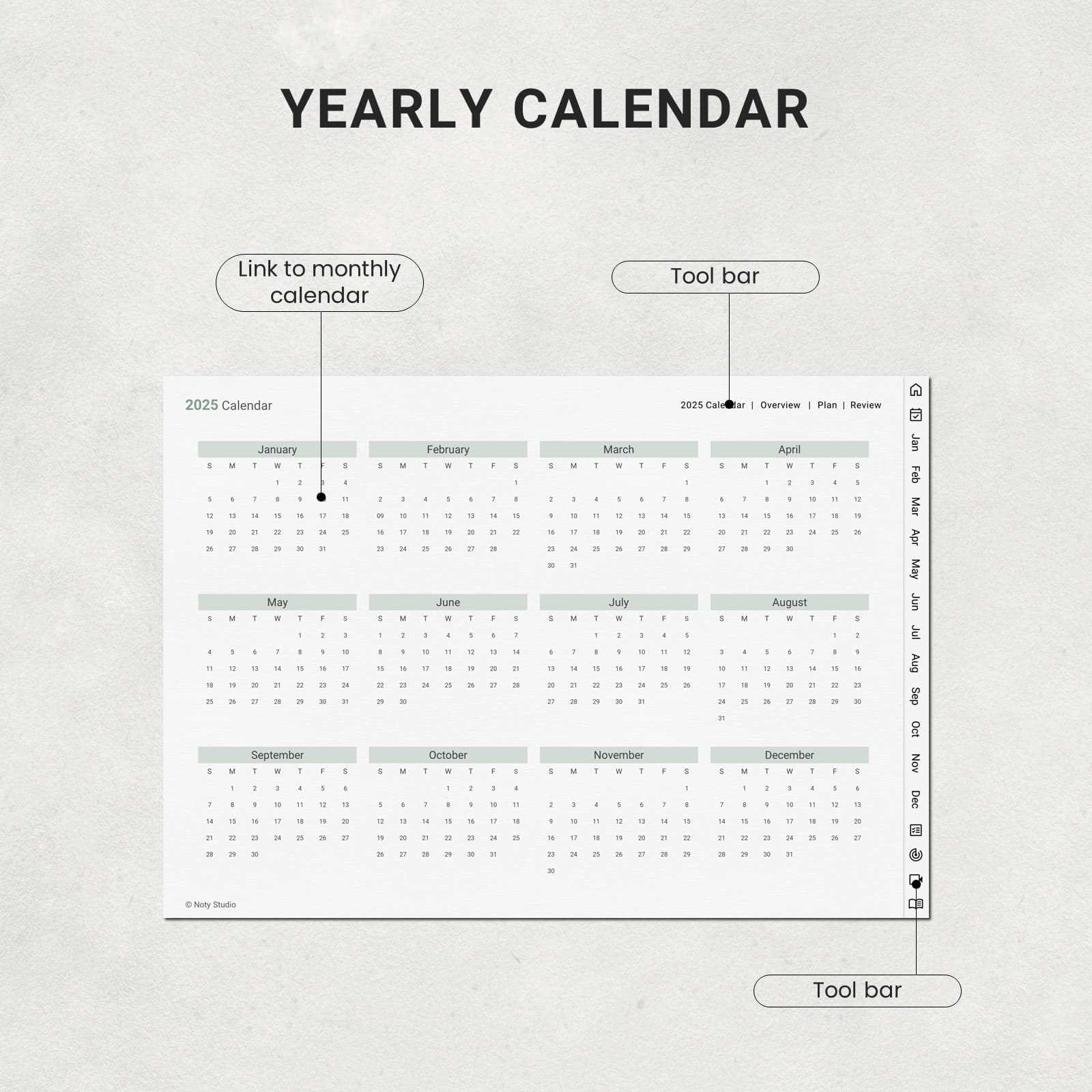 calendar template 2025 goodnotes