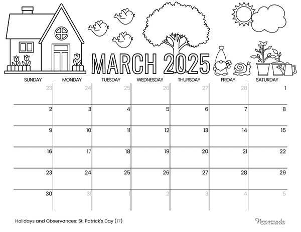 calendar template 2025 march