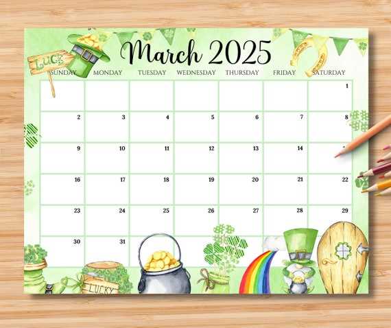 calendar template 2025 march