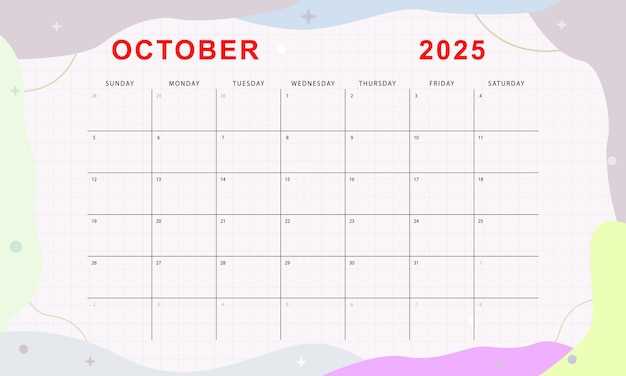 calendar template 2025 october