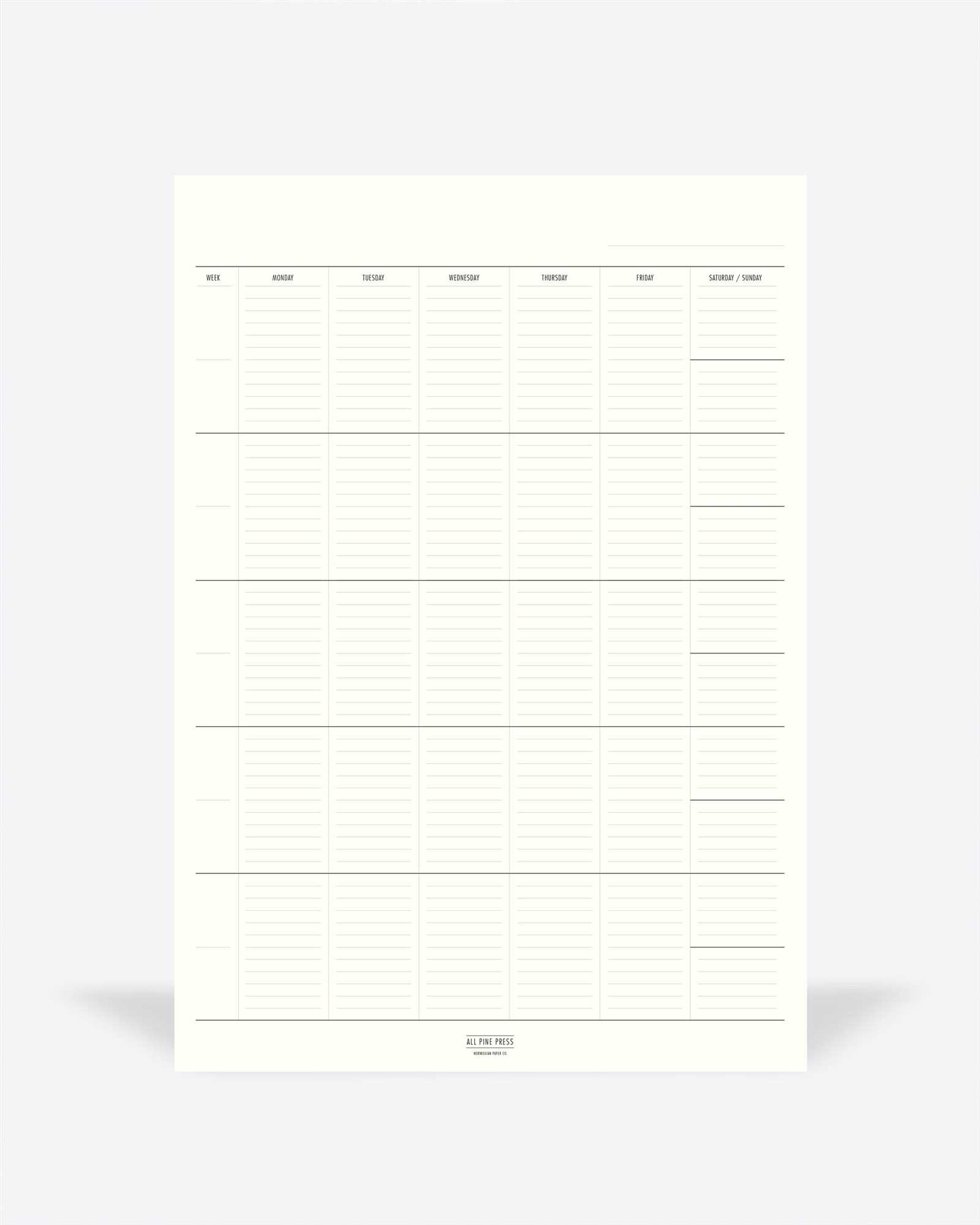 calendar template a4