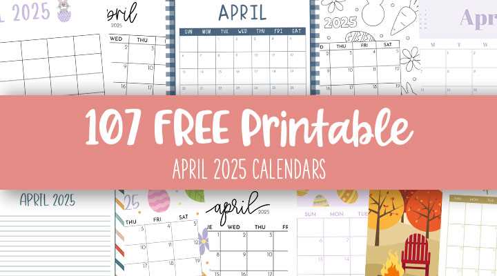 calendar template april 2025 printable