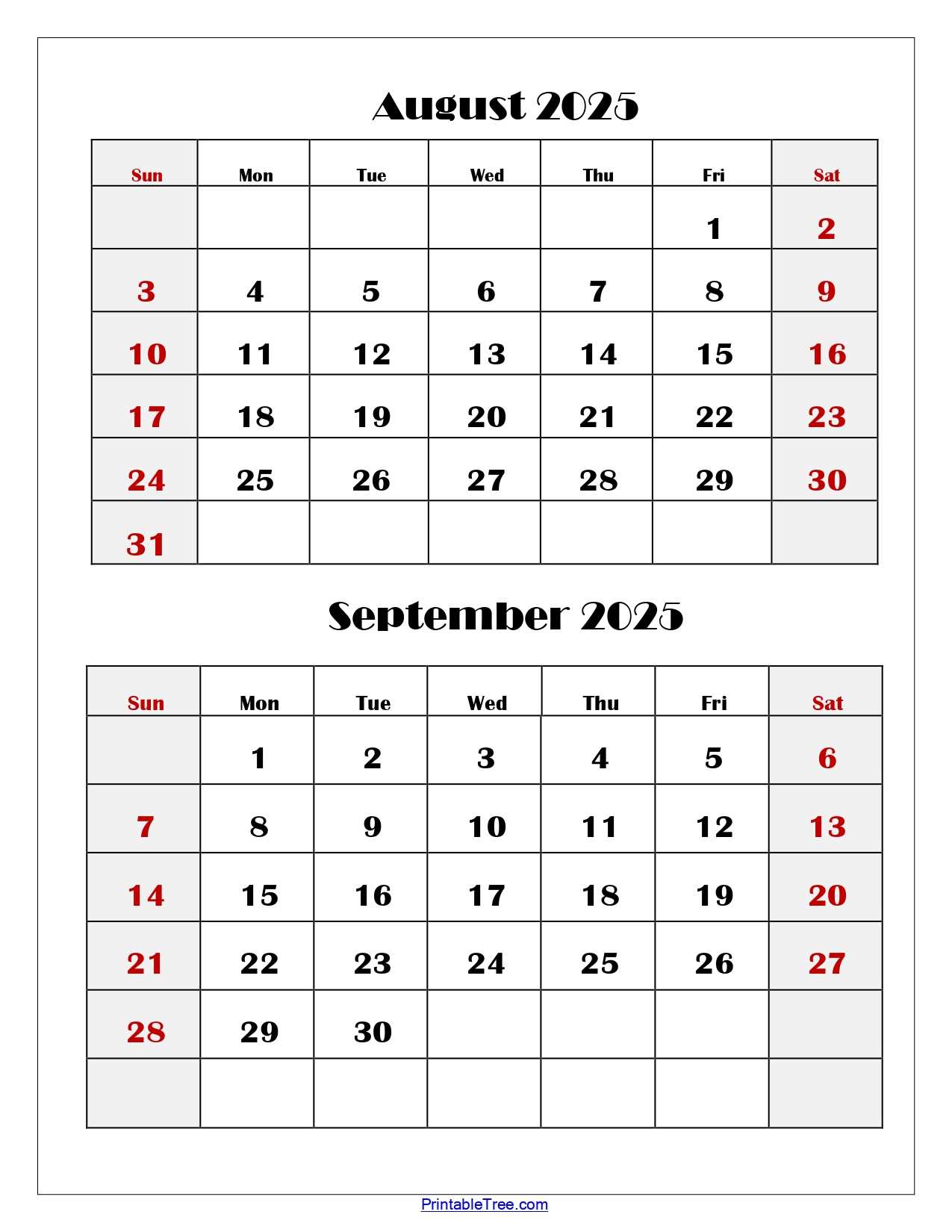 calendar template august and september 2025