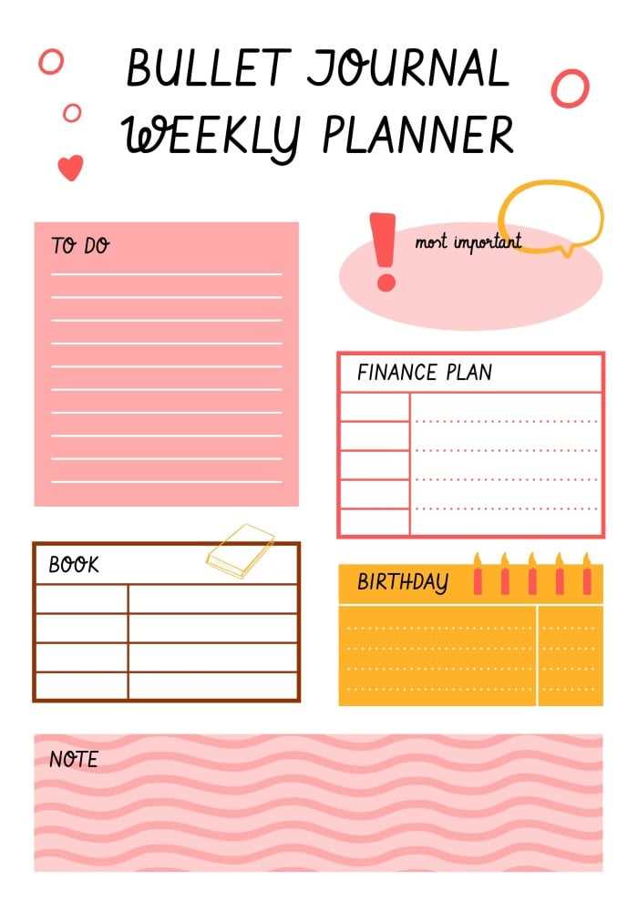 calendar template bullet journal