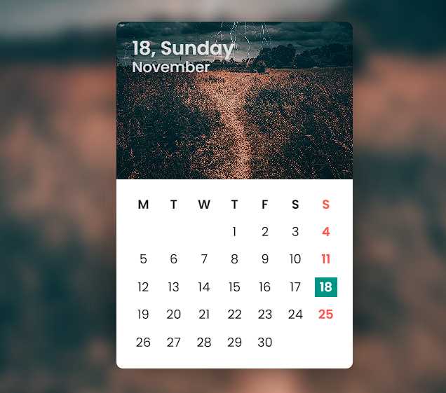 calendar template css