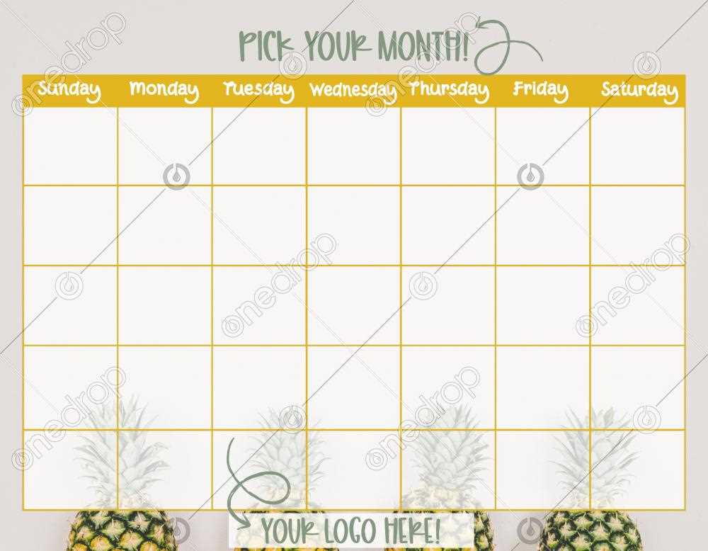 calendar template customizable