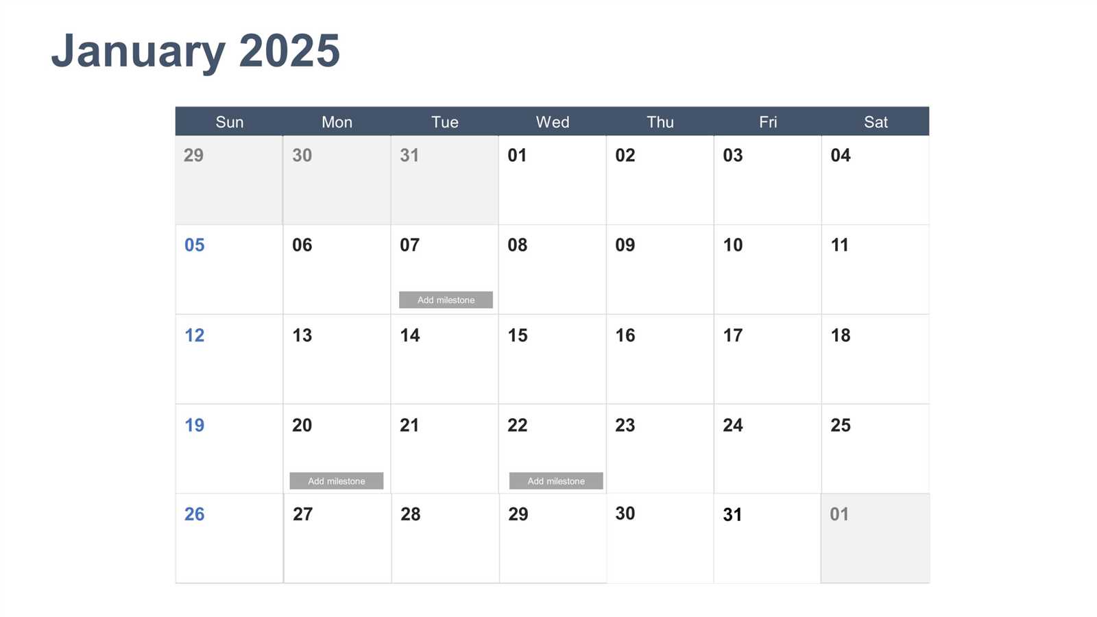 calendar template for 2025