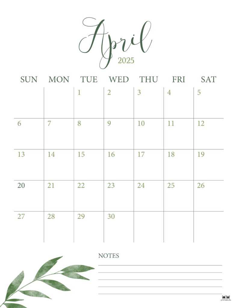calendar template for april 2026