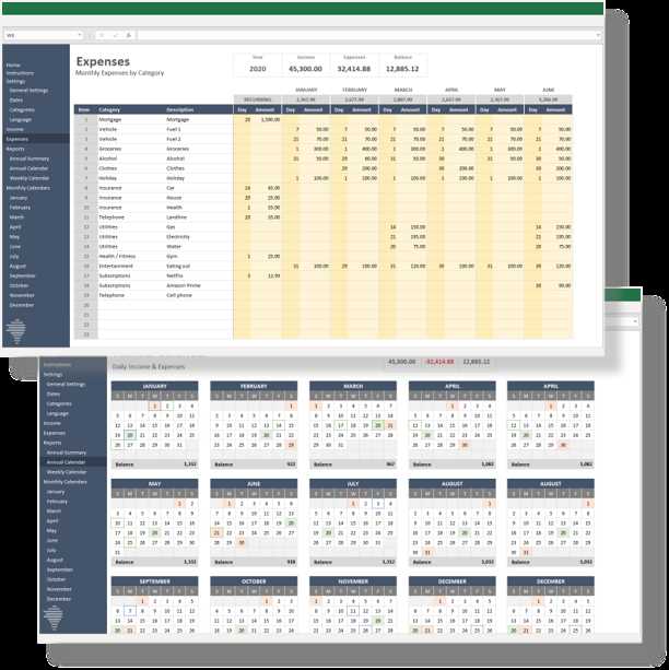 calendar template for bill payments