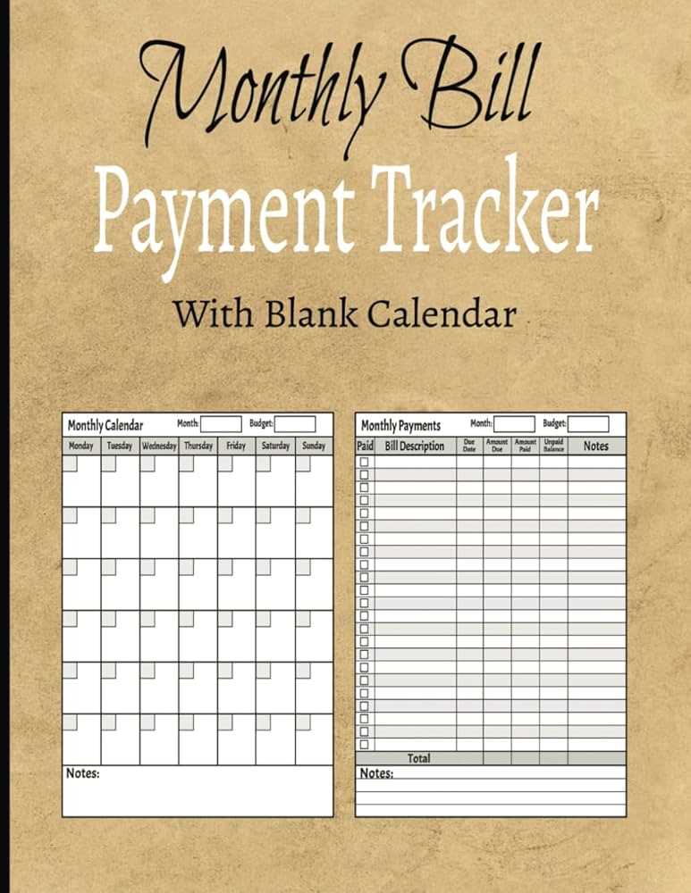 calendar template for bill payments