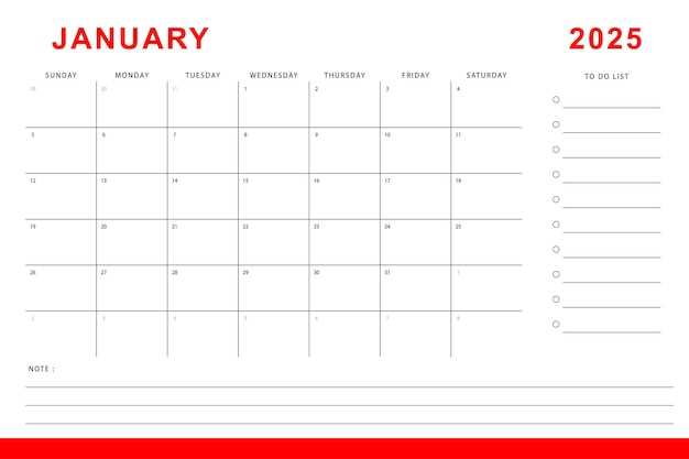 calendar template for january 2025