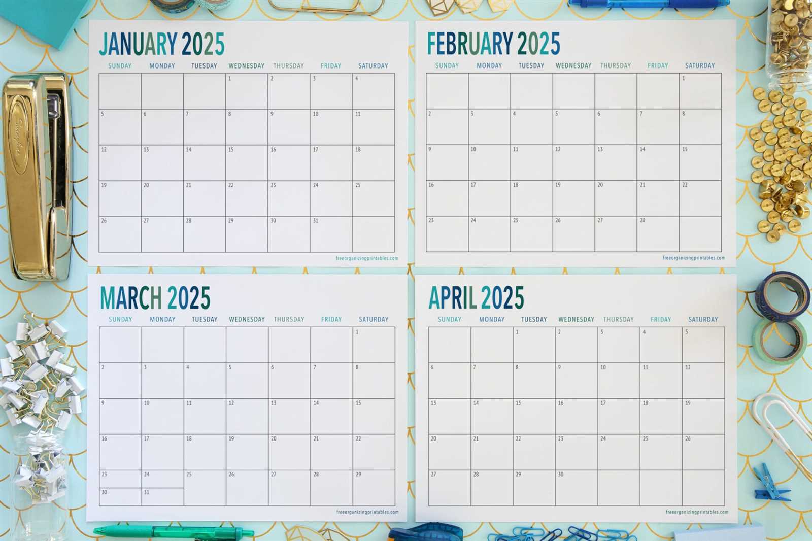 calendar template for january 2025