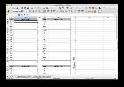 calendar template for libreoffice