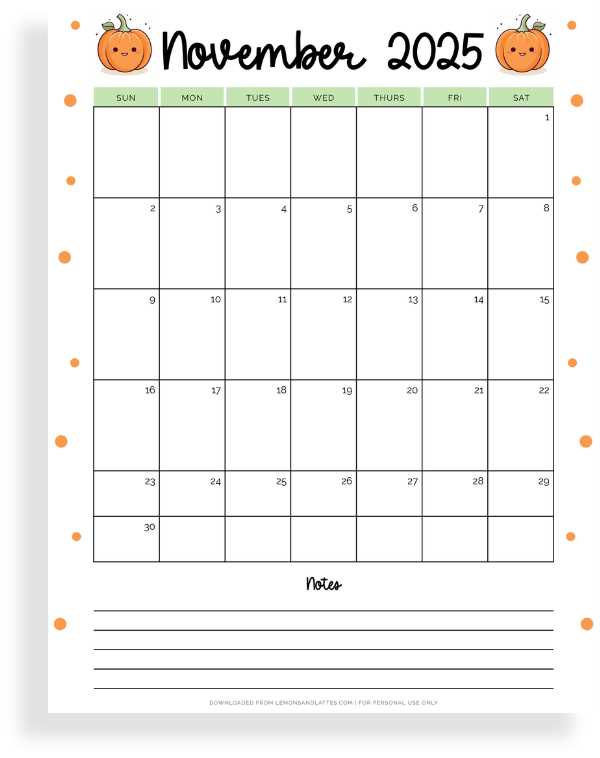 calendar template for november 2025