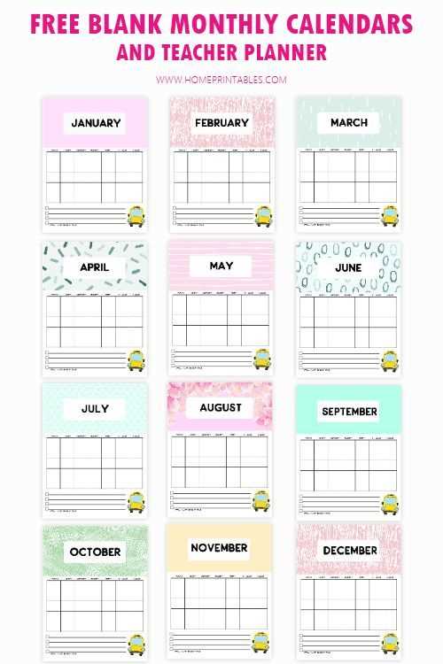 calendar template for teachers