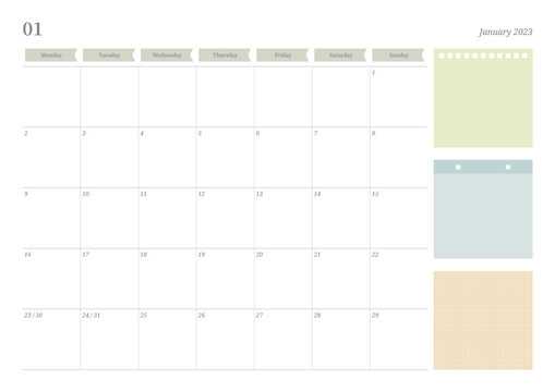 calendar template month