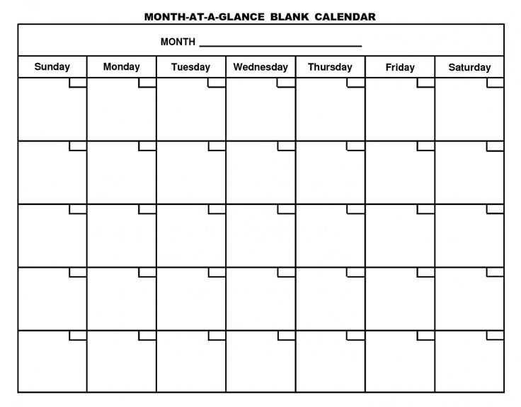 calendar template month