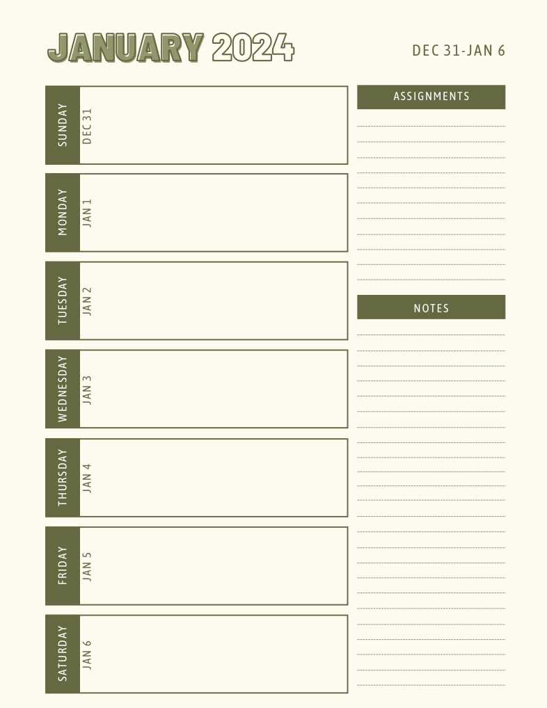 calendar template notability