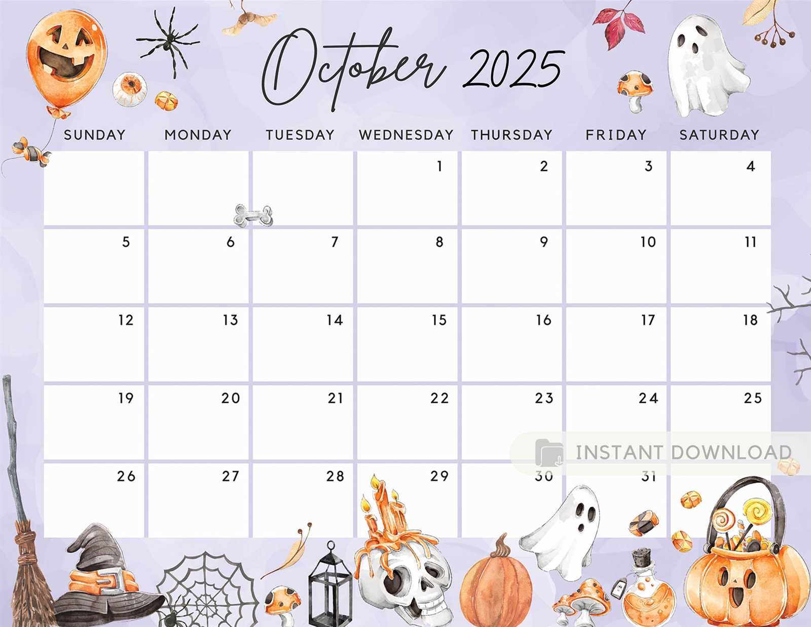 calendar template october 2025 editable