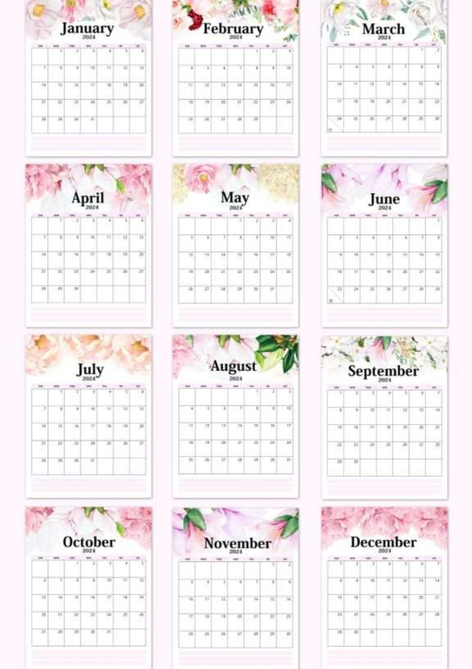 calendar template pretty