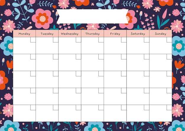 calendar template pretty