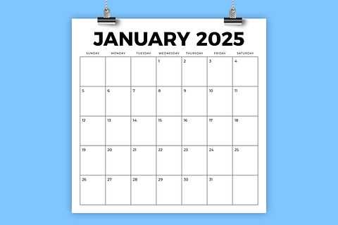 calendar template printable 2025