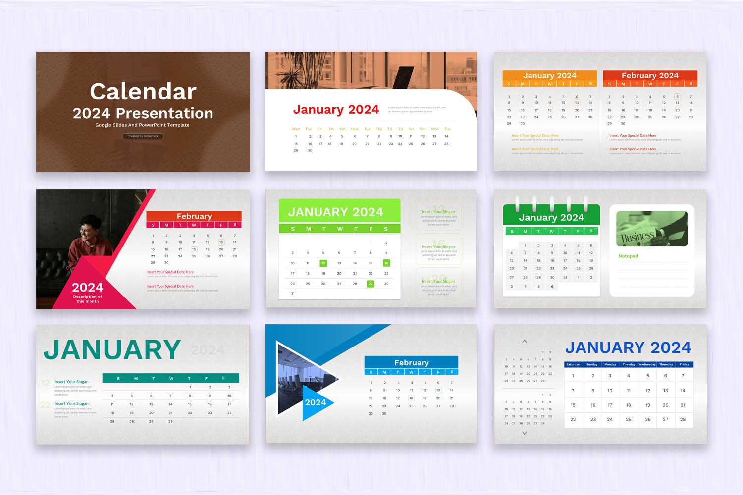 calendar template slides