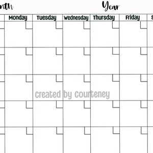 calendar templates free printable