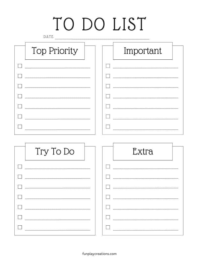 calendar to do list template printable