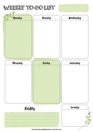 calendar to do list template printable