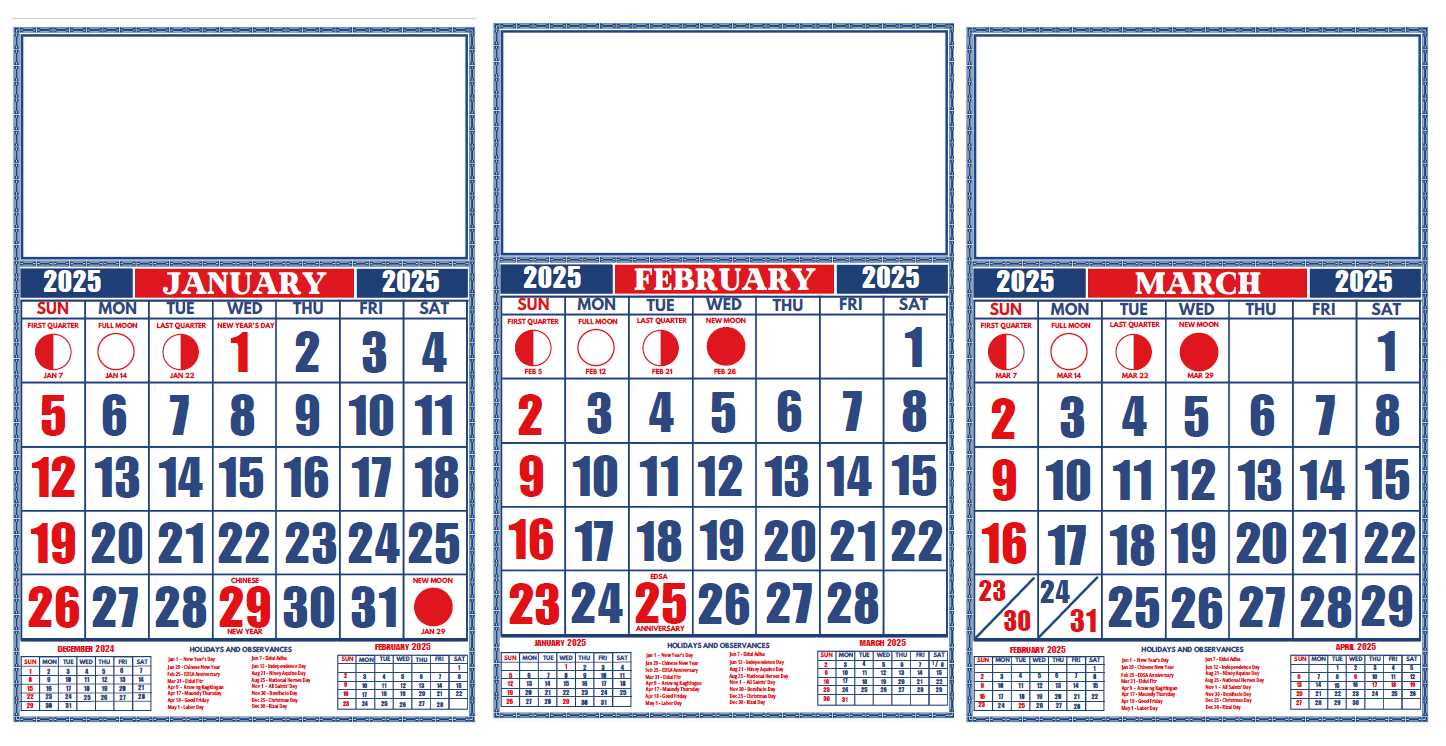 calender template 2025