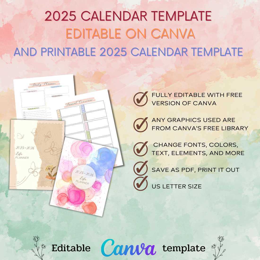 canva calendar template 2025