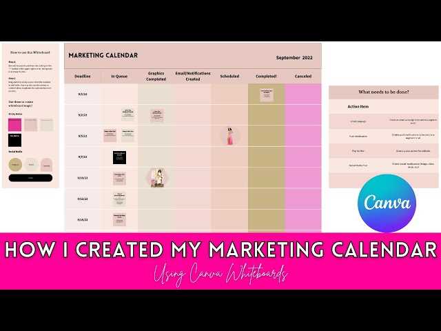 canva content calendar template