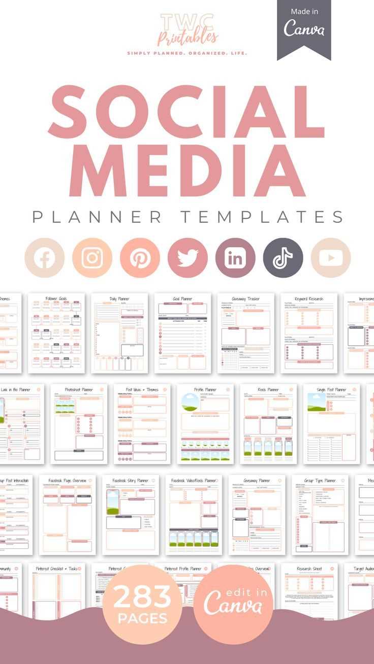 canva social media calendar template