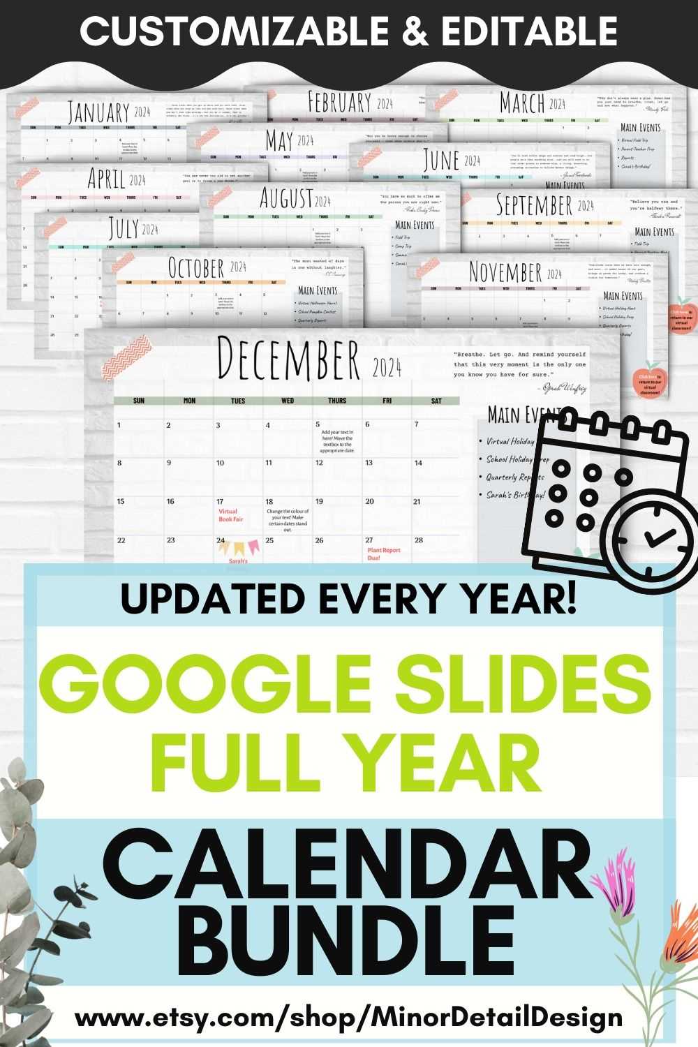 smartboard calendar template