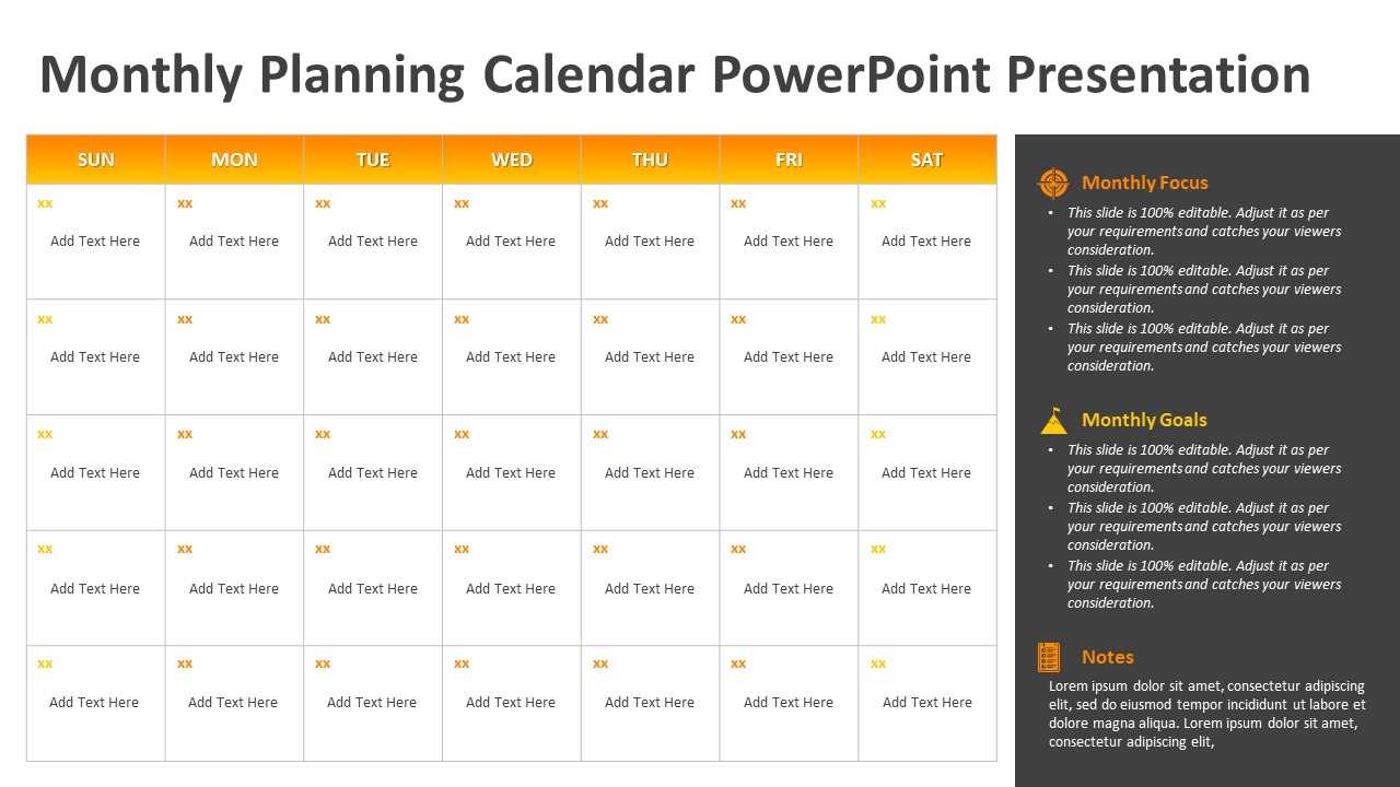 calendar template ppt