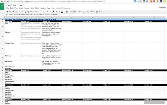 annual editorial calendar template