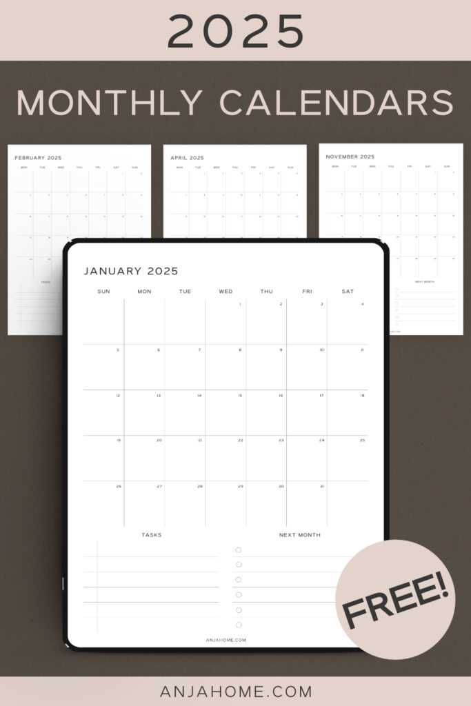 printable calendar template 2025