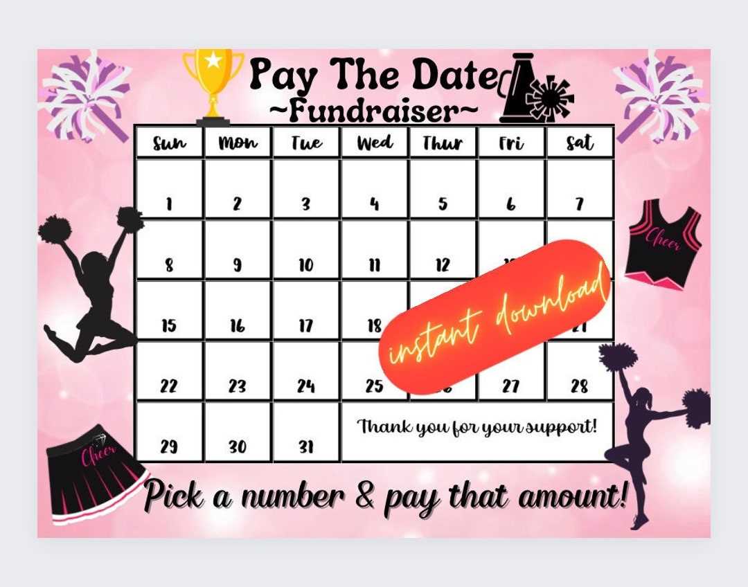 cheer calendar template