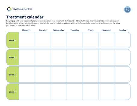 chemo calendar template