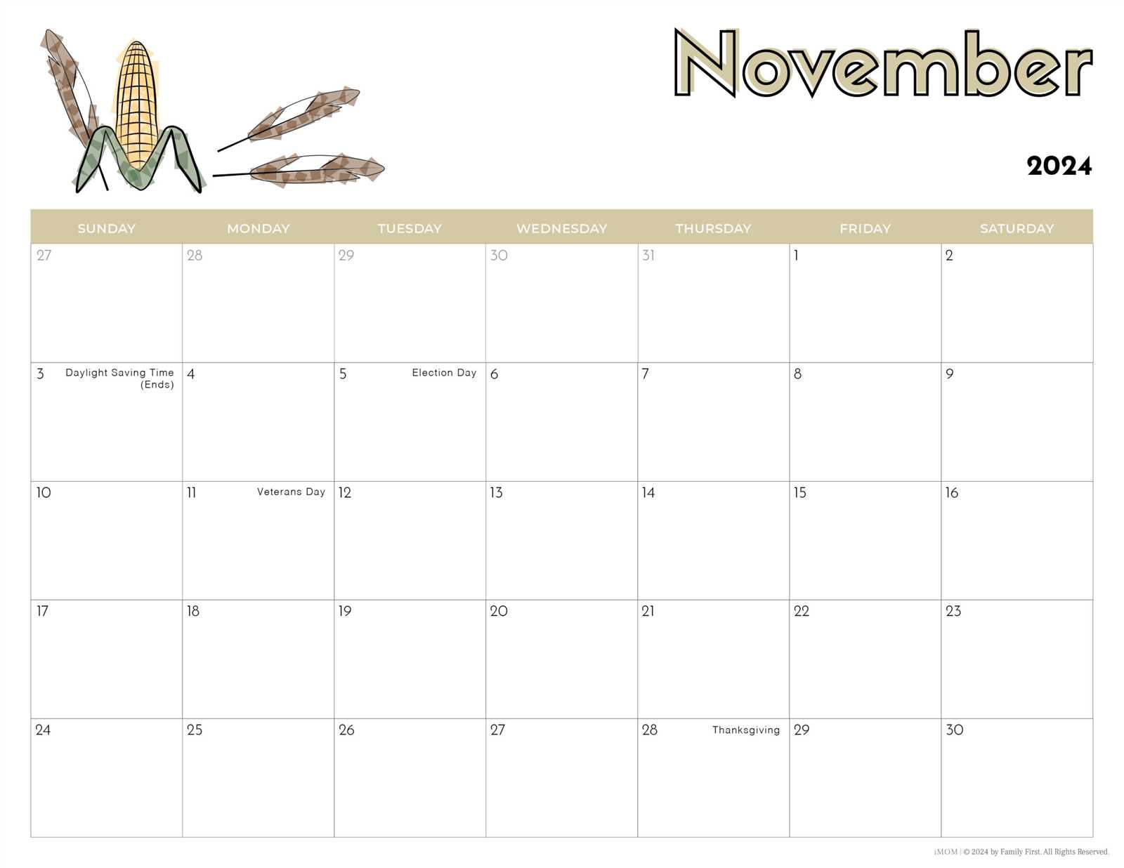 childrens blank calendar template