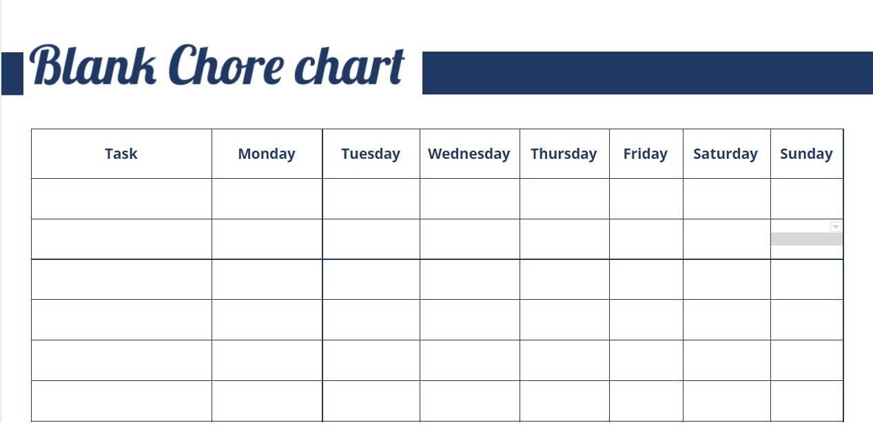 chore calendar template