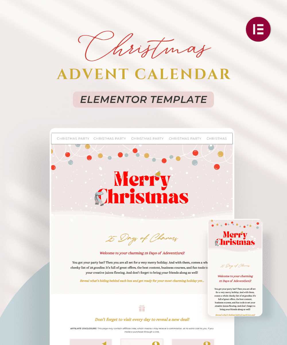 christmas advent calendar video template