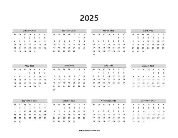 church calendar template 2025