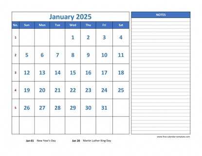 free calendar templates 2025