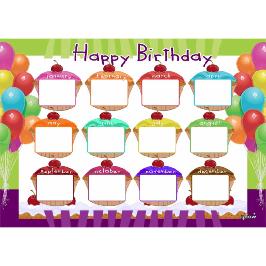 classroom birthday calendar template