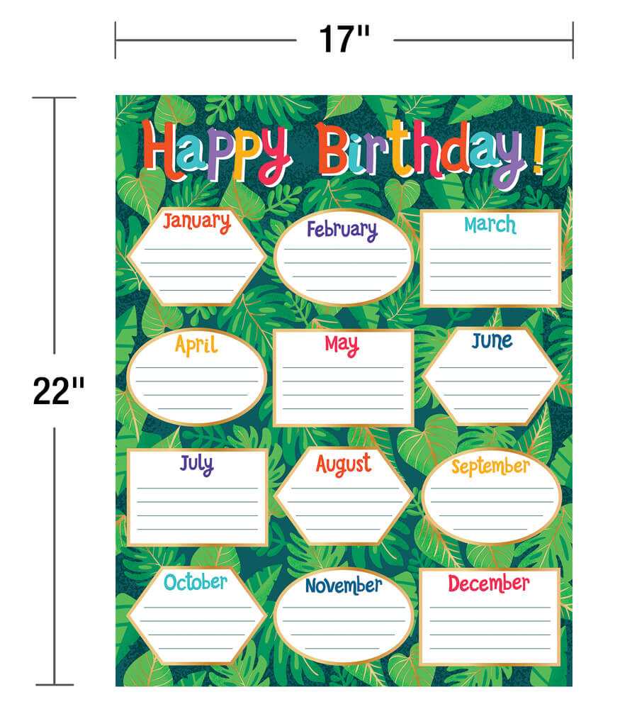 classroom birthday calendar template